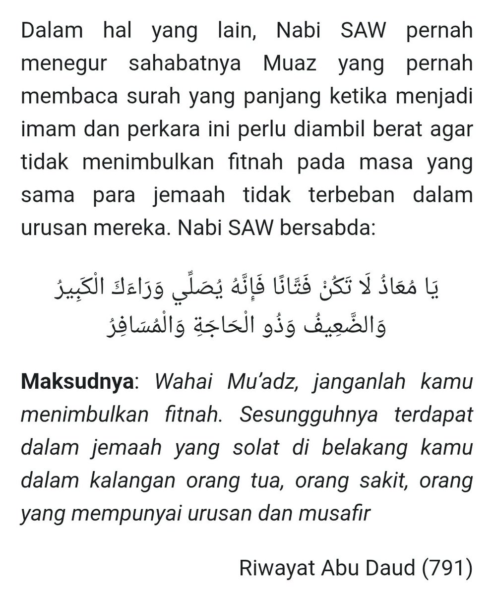 heyizwanizzat's tweet photo. Sebagai orang Islam, sepatutnya ikut apa yang Islam dah ajar bukan buat ikut suka hati, buat orang serba salah dan atas nama agama. Nanti bila ramai yang kurang pergi solat sebab khutbah panjang sangat, awak salahkan orang. Padahal awak sendiri yang menimbulkan fitnah pada agama. https://t.co/NAo6JhHfg3