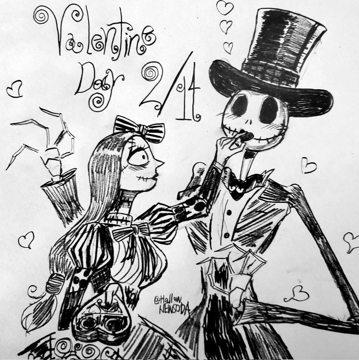 本日はバレンタインデー♥♥
ジャックとサリーを描いてみました😊💕
#ナイトメアービフォアクリスマス