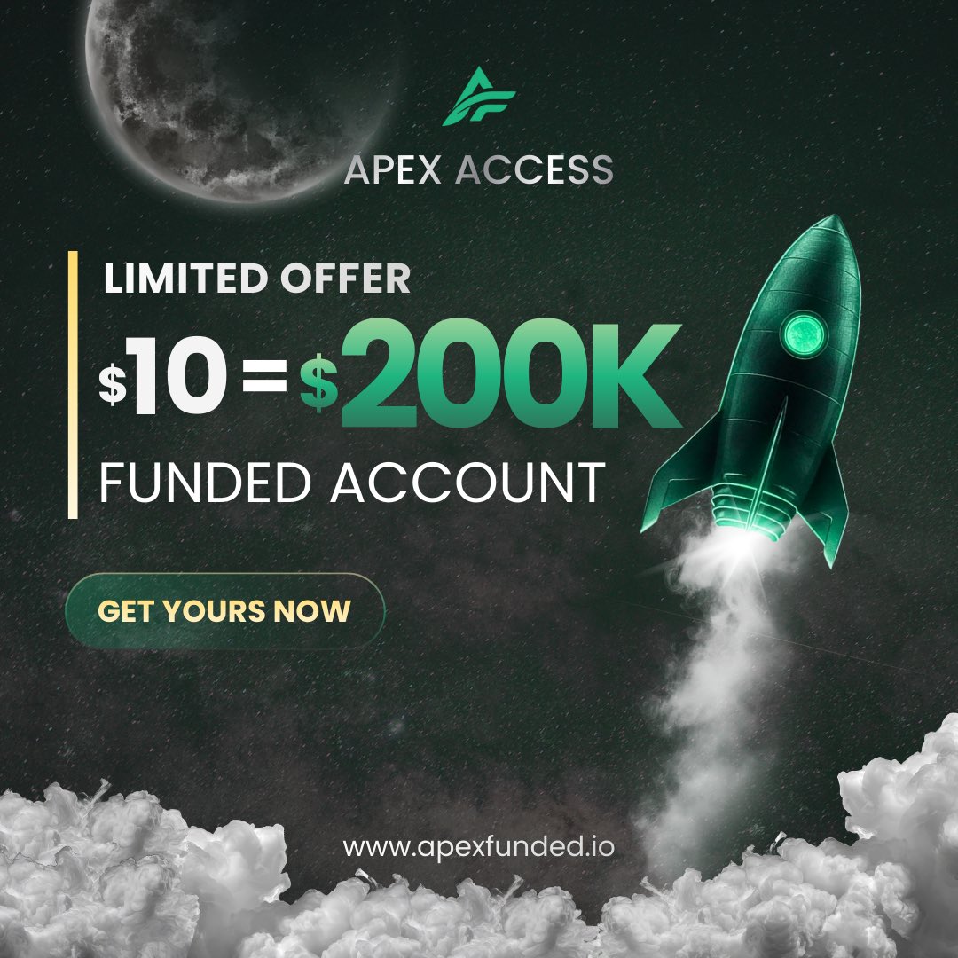 myapexfunded's tweet image. Apex Access is here to change the game. 

Get funded up to $200k today for just $10. 🤝

apexfunded.io