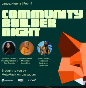 onekairo's tweet photo. I'm live at metamask community builder's night

#metamaskcommunitbuildersnightunilagedition

@metamask @metamaskdeveloper @francescoswiss https://t.co/b7Sm83VXDc