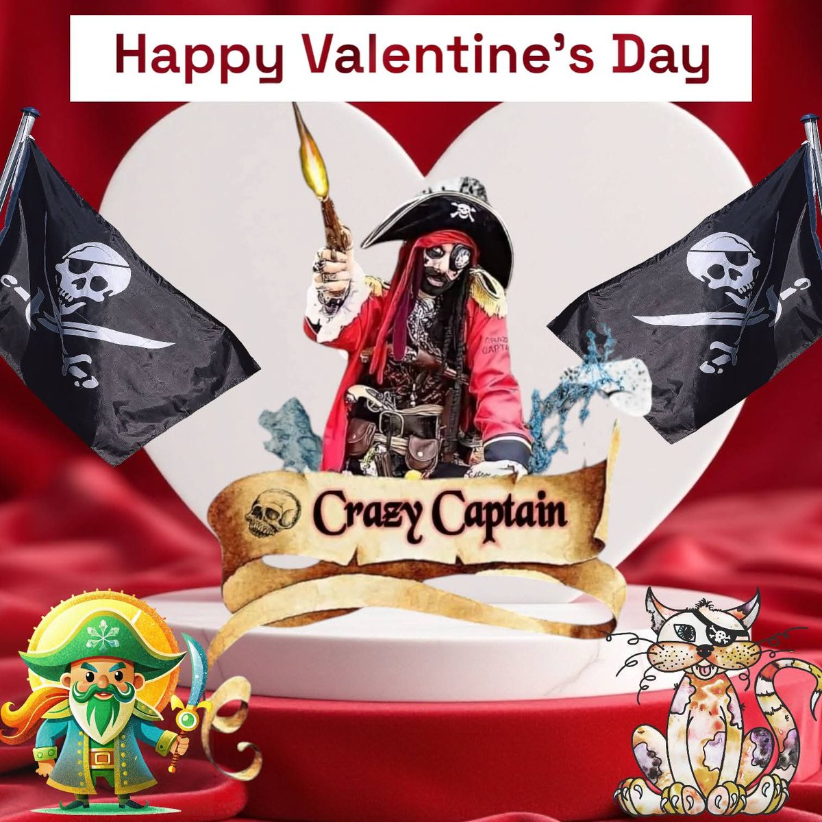 CrazyDisguise's tweet image. #crazycaptain #reallifePirates #piratelife4me #pirates  #pirateentertainment   #happyvalentinesday2026 #happyvalentinesday #valentinesday #valentinesdaycards #valentines #valentinesdaygift #valentine  #loveislove #valentinesdaydecor #entertainers  #performers #valentinechocolate