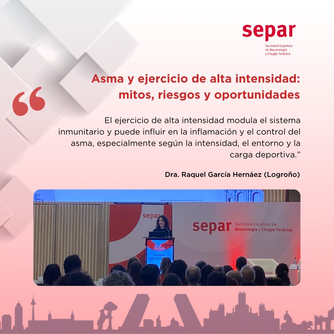 SeparRespira's tweet photo. 😮💨 ¿Cuáles son los mitos, riesgos y oportunidades del asma durante el ejercicio de alta intensidad?
Las áreas de #Asma y @separfisio lo analizan en una sesión conjunta de la #36RI.
#SEPAR #SaludRespiratoria https://t.co/7wZQXpn565
