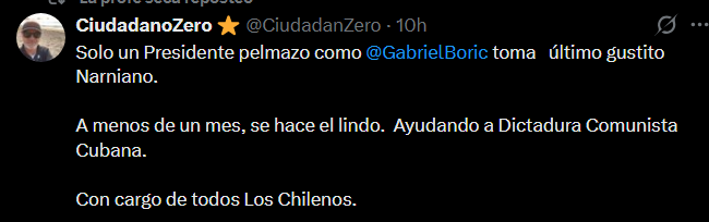 HQGatica's tweet photo. Los odiosos ignorantes como este  @CiudadanZero no sabe que la ayuda a Cuba es con dinero que forma parte del presupuesto aprobado para cooperación internacional y de ayuda humanitaria.
MUY despistado este lumpen que apoyan al facho Kast. https://t.co/1bl08FgP0i