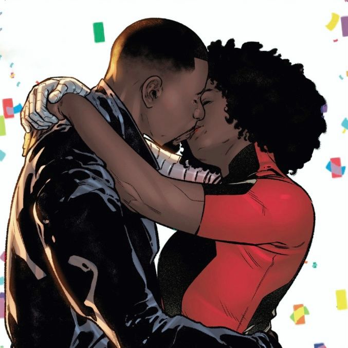 VegetaIV's tweet image. Happy Valentine’s Day to #BlackLove in comics!

Black Panther and Storm

Jefferson Morales and Rio Morales

Captain America (Sam Wilson) and Misty Knight

♥️