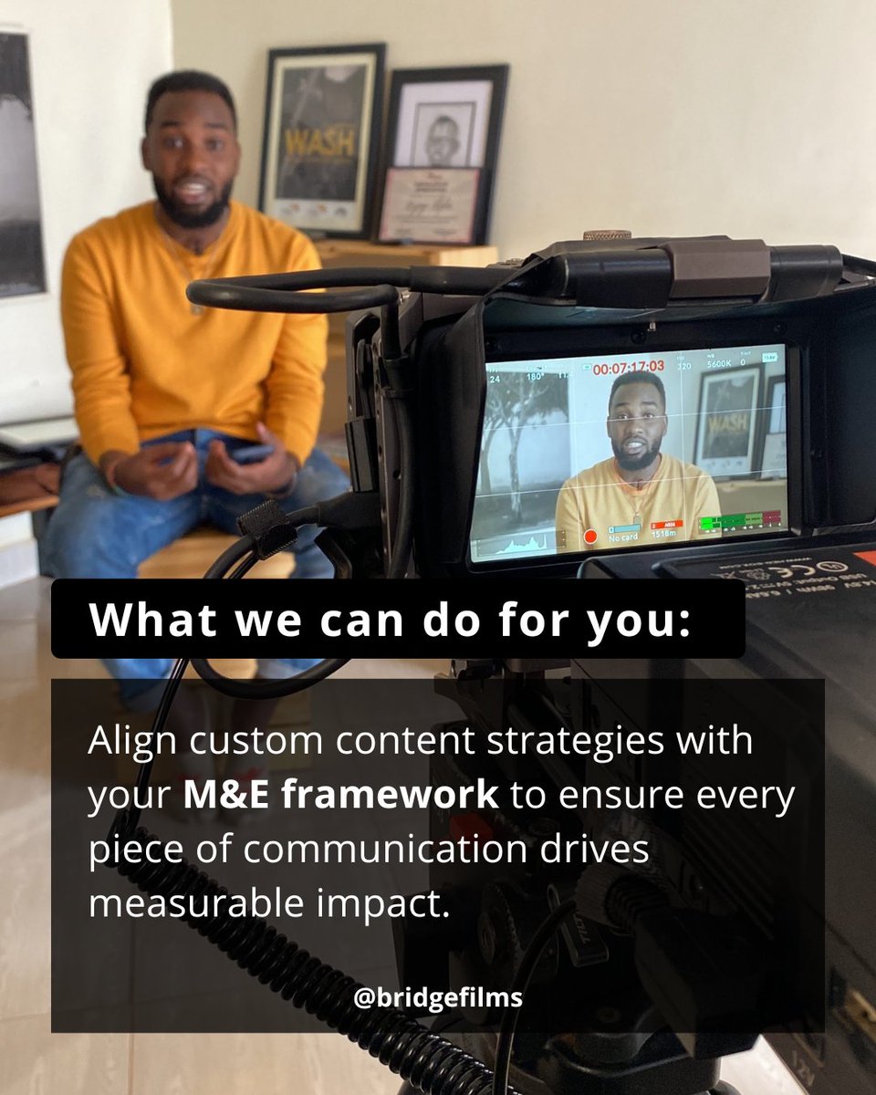 BridgeFilms's tweet image. As a content partner, we align custom content strategies with your M&amp;amp;E framework to ensure every piece of communication drives #Measurable #Impact