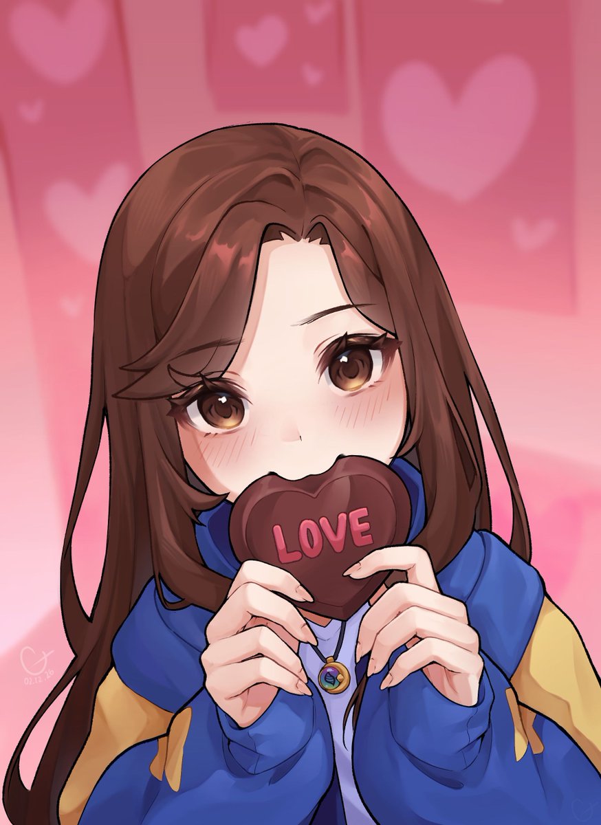 Happy Valentine's Day!! ♥️ 

I wish lots of chocolate to you!~
Ah...would you share it with me? ♥️ 

#sketch #digitalart #Valentinesday2026 #Valentine #art #illustration