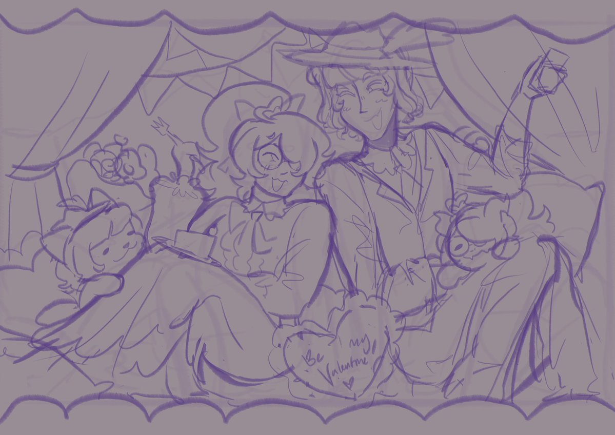 im currently in assignment hell so i have no time to finish what was supposed to be a valentine's day artowrk 😭