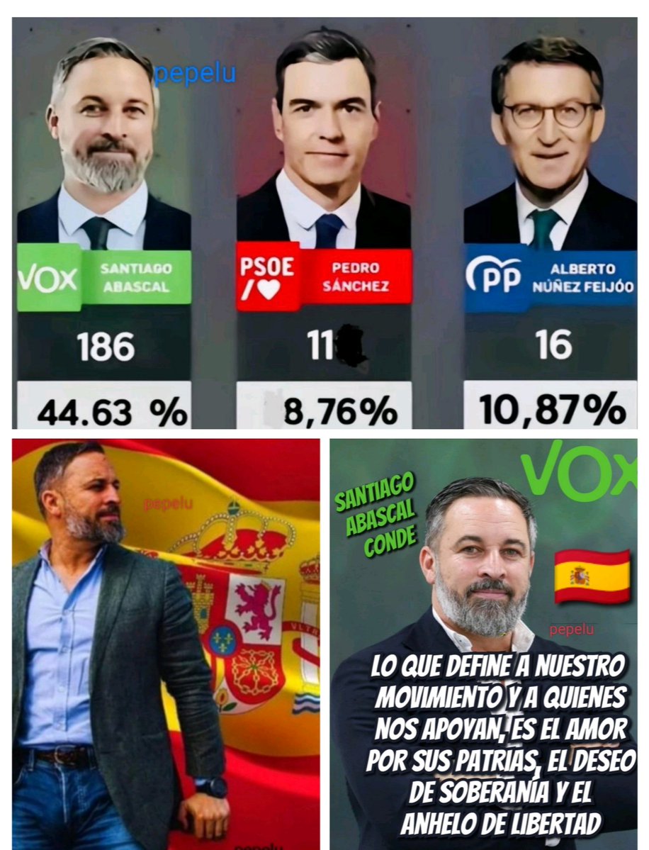 El último CIS, publicado 
por la encuesta avalado por 
Tezanos.
Santiago Abascal presidente.
Arriba España, viva VOX.