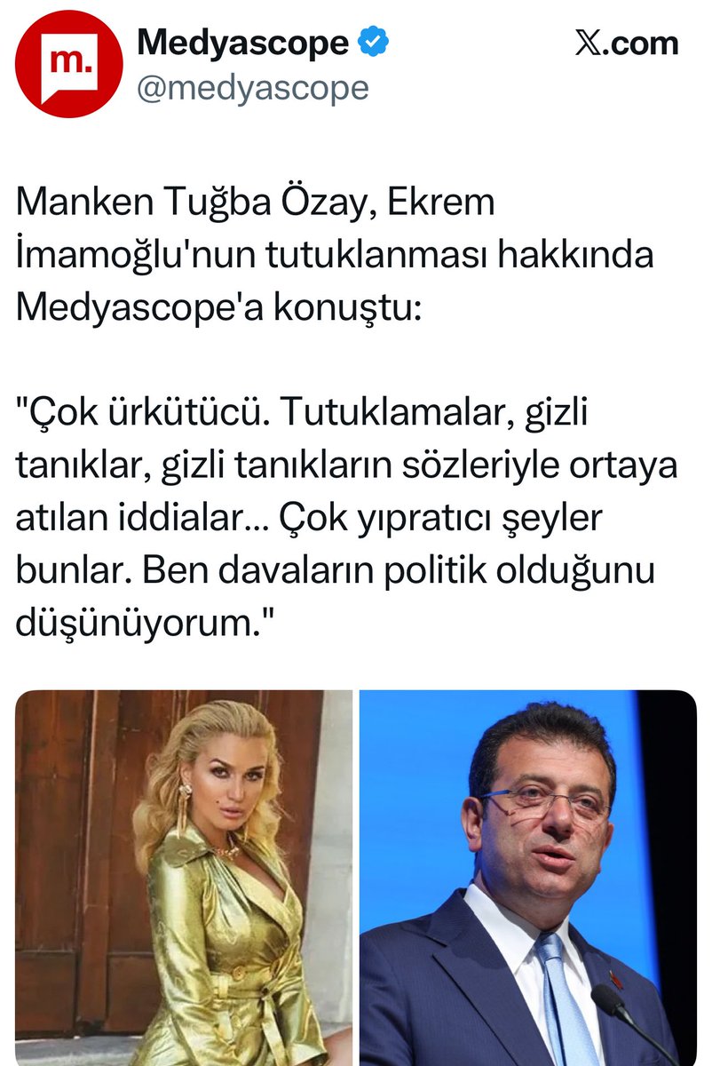 Tuğba Özay’ın da mevzuya dahil olması çok isabetli oldu.Bugüne kadar neden kimse hanımefendiye bu konuda bir şey sormamış ki!!!