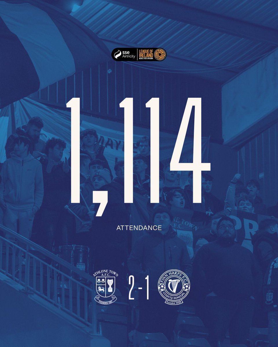 THANK YOU 🙌 

An unbelievable atmosphere with 1,114 of you at Athlone Town Stadium last night as we started a new era for the club with a huge W.

We hope everyone had a brilliant night and enjoyed everything on and off the pitch. We're heading to Kerry next Friday and then back