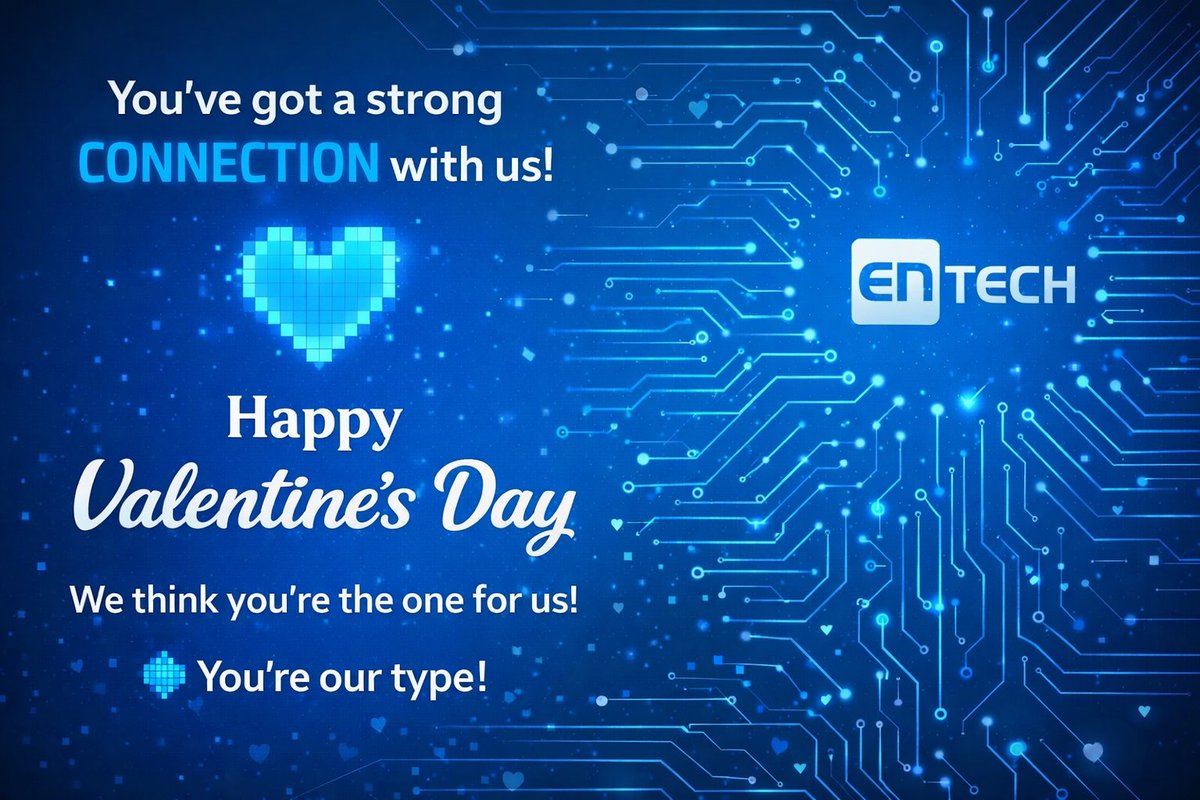 EntechTeam's tweet photo. This Valentine’s Day, we celebrate the customers who trust Entech for reliable, secure systems. You’re our type! ❤️ Happy Valentine’s Day! #ValentinesDay #Entech #StrongConnection #TechThatWorks #CustomerAppreciation https://t.co/gAT9CtP9rK