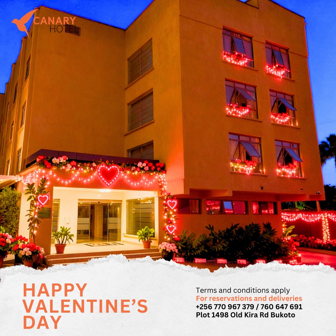 Happy Valentine's day fam, celebrate love and the joy of togetherness at Canary hotel.

Find us along Old Kira Rd 
Visit our website via canary-hotel.com
Call 0760647691

#ValentinesDay2026 #love #canaryhotel