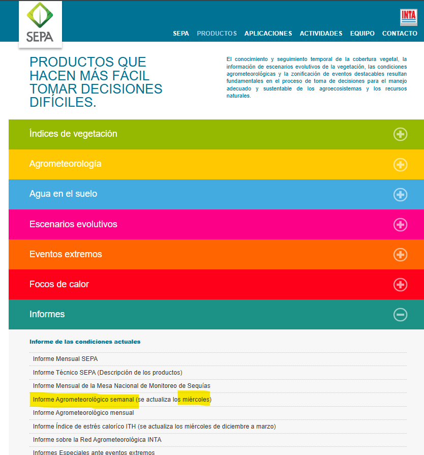 JorgeLMercau's tweet photo. @natigattinoni @lucasgusme Para recibir los informes d #AgroMeteorologíaINTA @intaargentina #ClimayAgua hay un CANALwap con actualización permanente
https://t.co/LodaadTVIW
Los miércoles informe semanal en #SEPA
https://t.co/tPoOO5OG6Q
Donde están productos públicos
Satelitales, Balance y Otros💪 https://t.co/kErPPpdSH0