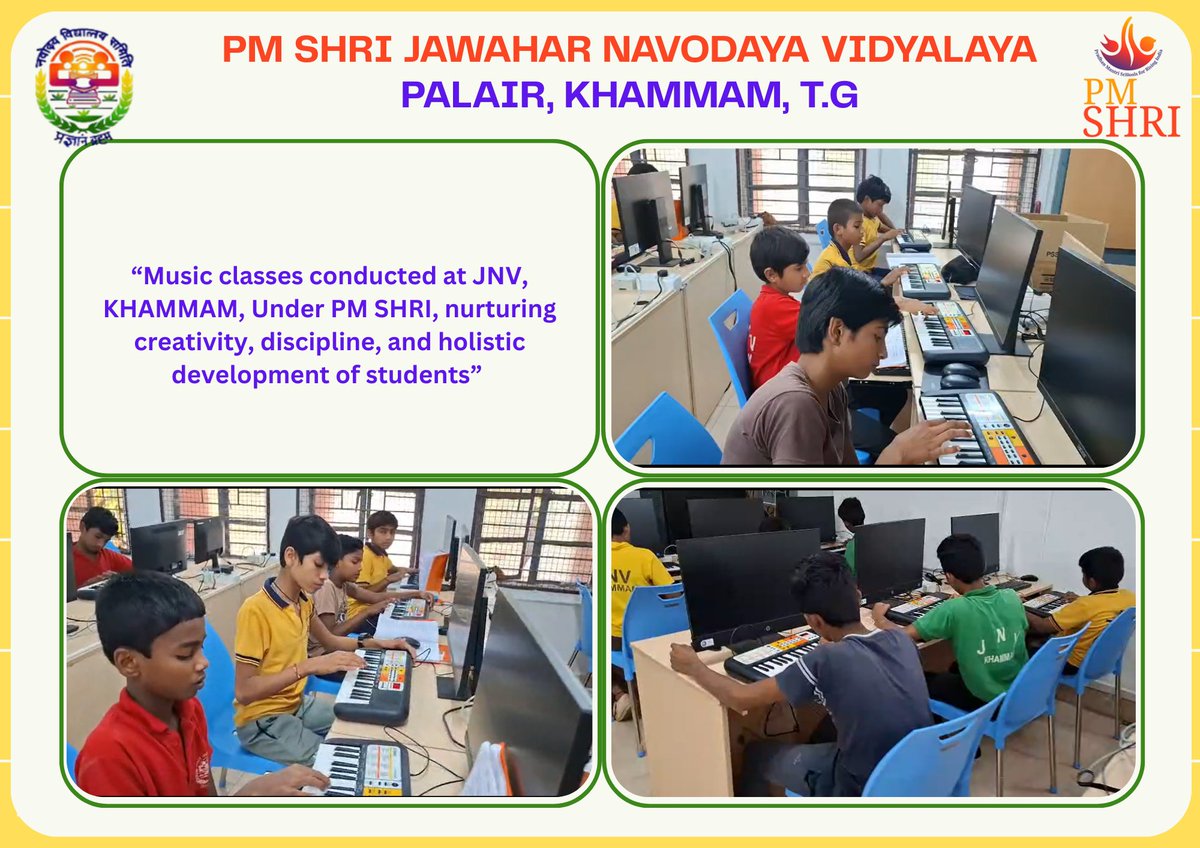 “Music classes conducted at JNV, KHAMMAM, Under PM SHRI, nurturing creativity, discipline, and holistic development of students”