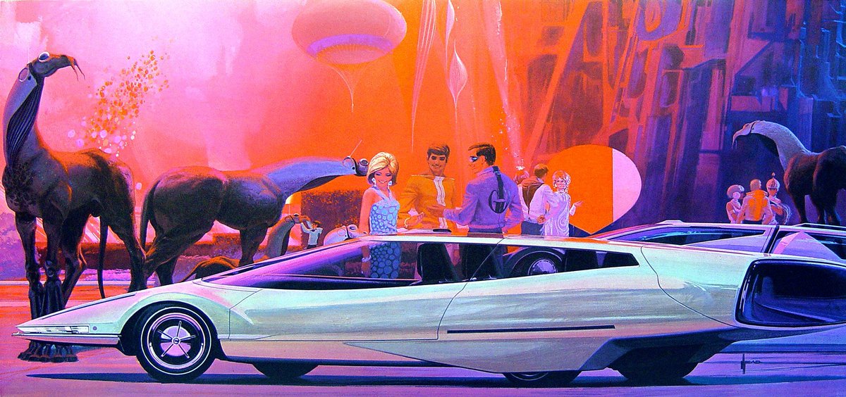 SciFiArchives's tweet photo. Tomorrow’s parties, as envisioned by Syd Mead. https://t.co/RQ05nV9BPU