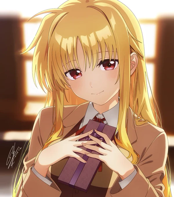 魔法少女リリカルなのはEXCEEDS。 売上好調につき、①巻②巻共に早速重版がかかったとご連絡頂きました!(①巻はすでに5刷目…っ) 皆様の熱いご声援あってのことでございます! 本当にありがとうございます…っ そんなわけで、お礼のバレンタインフェイトさん。 #nanoha #なのはEX