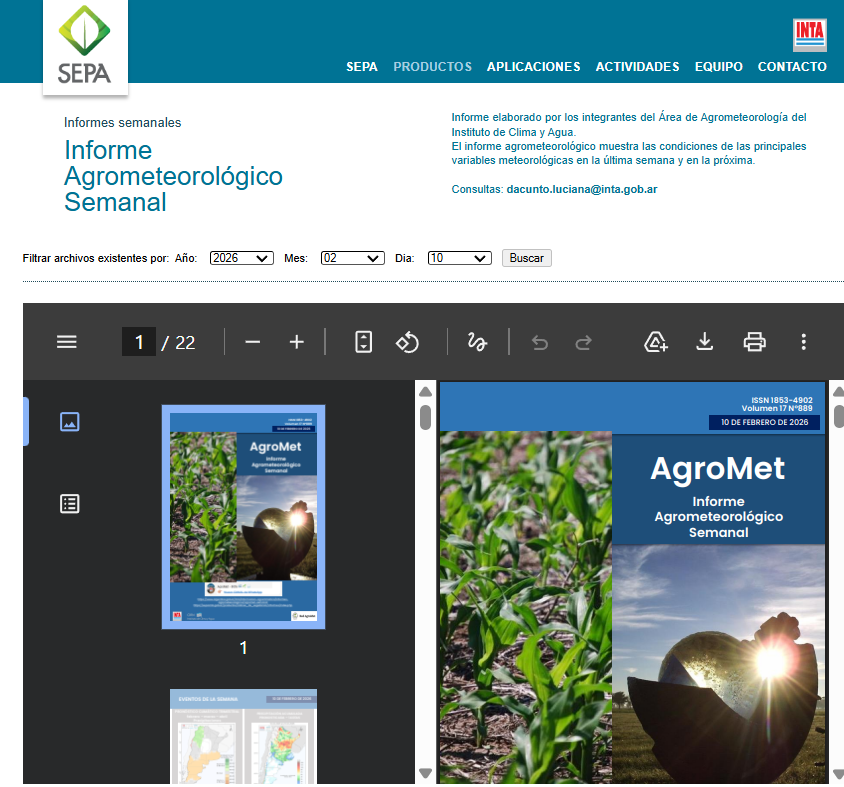 JorgeLMercau's tweet photo. @natigattinoni @lucasgusme Para recibir los informes d #AgroMeteorologíaINTA @intaargentina #ClimayAgua hay un CANALwap con actualización permanente
https://t.co/LodaadTVIW
Los miércoles informe semanal en #SEPA
https://t.co/tPoOO5OG6Q
Donde están productos públicos
Satelitales, Balance y Otros💪 https://t.co/kErPPpdSH0