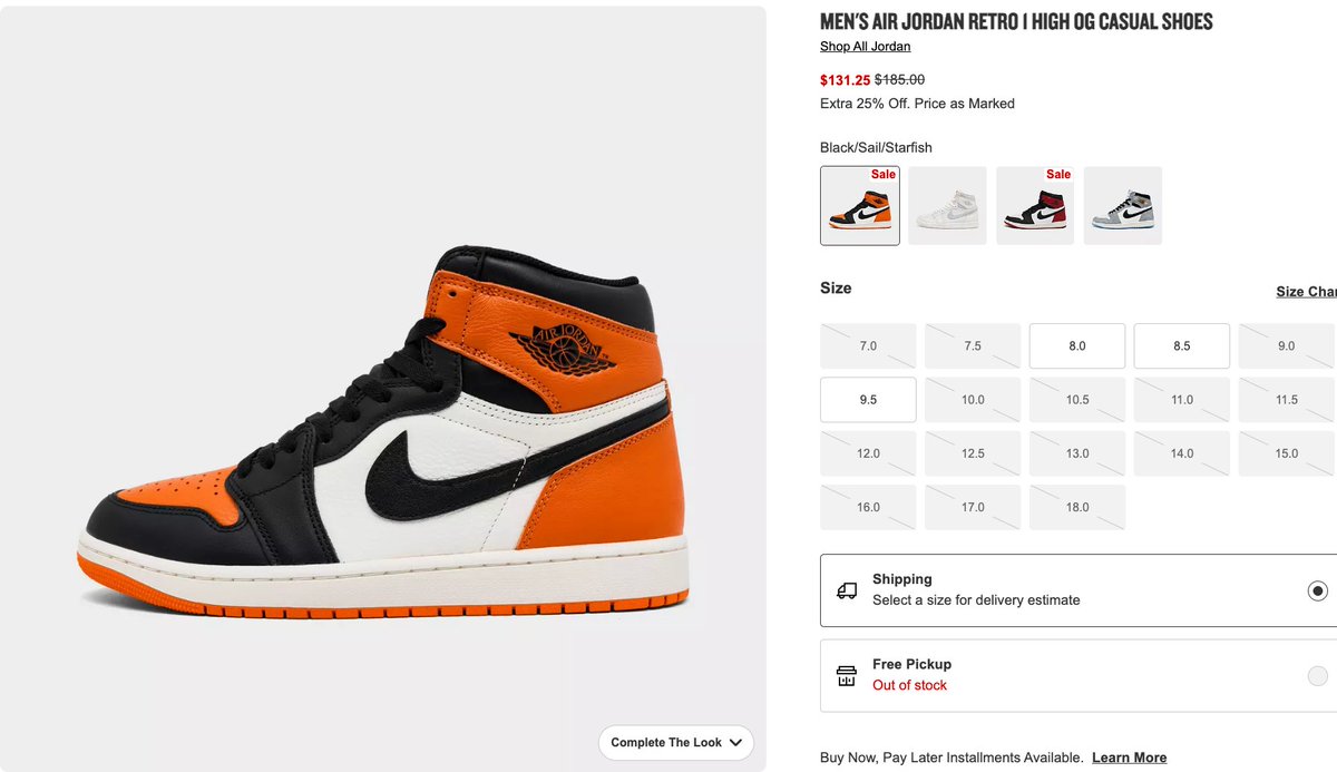 retro jordan 1 finish line