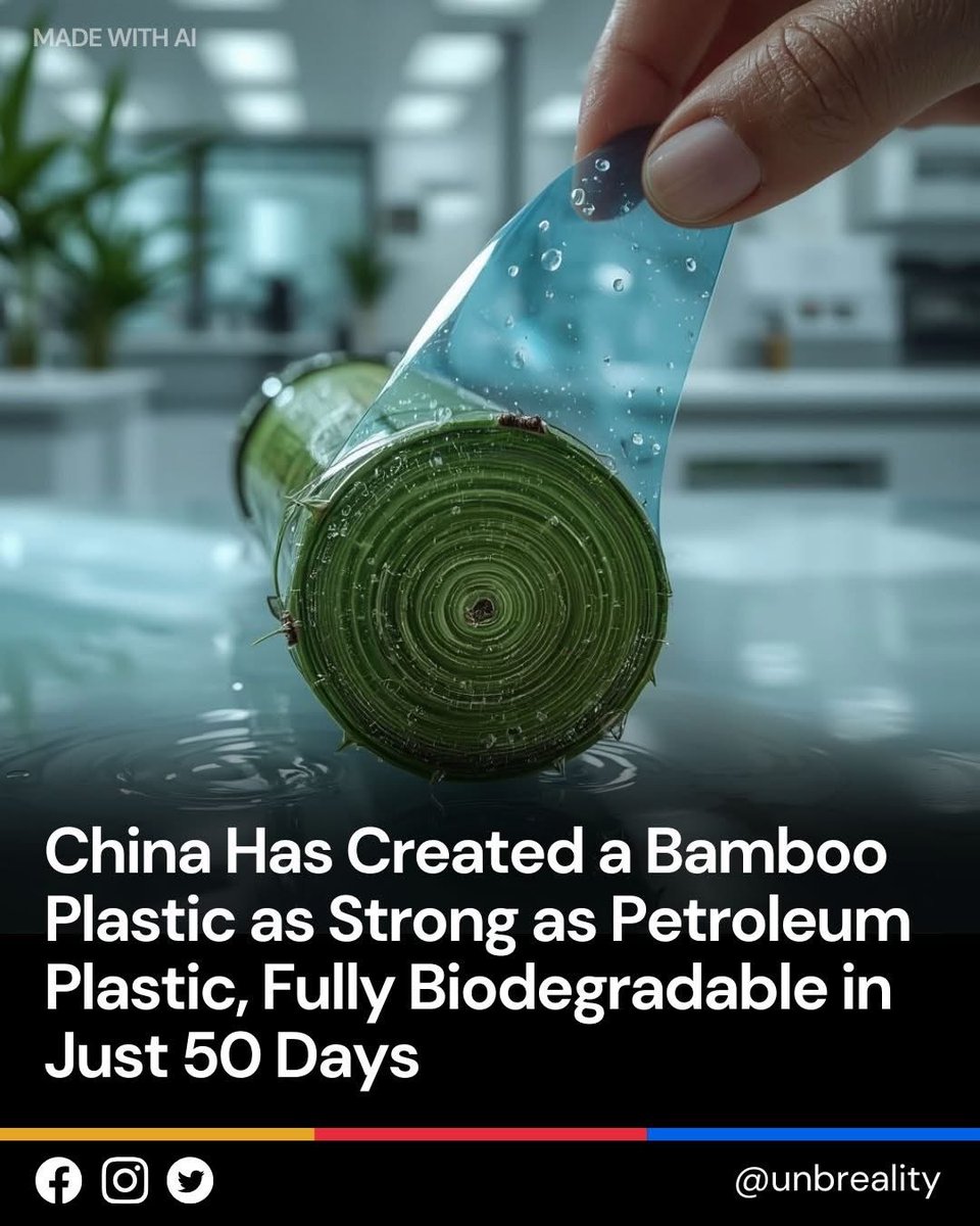argosaki's tweet image. Researchers in China are exploring bamboo based materials as a possible alternative to traditional petroleum plastics, aiming to create something both strong and biodegradable. Bamboo is an attractive option because it grows quickly, absorbs large amounts of carbon dioxide, and