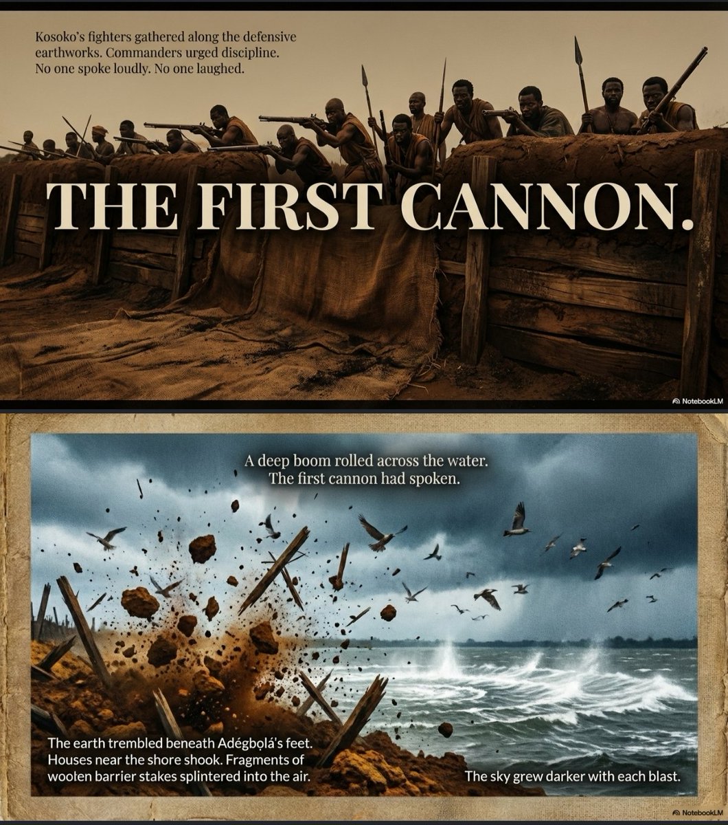 FictionXHistory's tweet photo. History calls it the Bombardment of Lagos.
Official reports list ships and commanders.
They do not name the men who fell in the sand.
This story imagines one of them.
A Heart Left on the Burning Shore.

#lagos #History #colonization #Nigeria #Fictional #storytelling https://t.co/R6KPVG0gr6