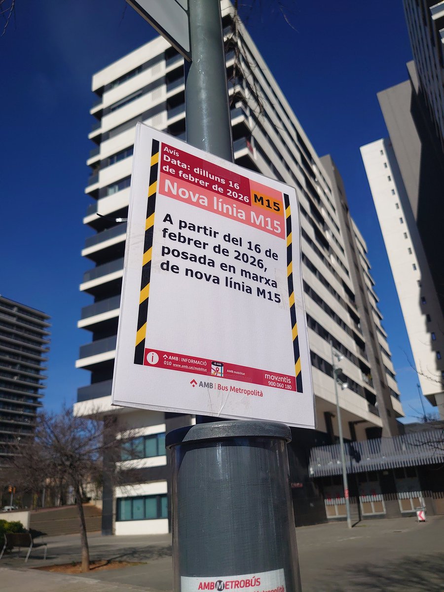 Todo preparado para que el próximo lunes 16 arranque una nueva linea de #MetroExpress <a href="/Mobilitat_AMB/">Mobilitat AMB</a> , la M15, que creará un nuevo eje de comunicación por la Av. Torrent Gornal de#LHospitalet <a href="/MoventisInfo/">Moventis</a>