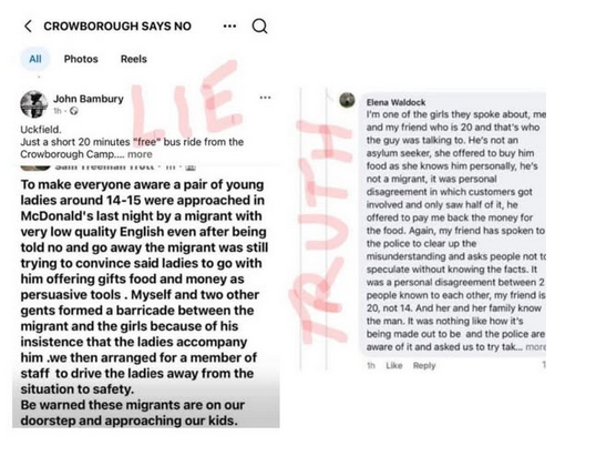 The far right operate in local FB groups with impunity. <a href="/Meta/">Meta</a> needs to do something about weeding out hate-speech and fake news. I recall someone in my local FB group claiming "foreign men" tried to kidnap her kid in Tesco's. It was a lie. But there are people who will believe it