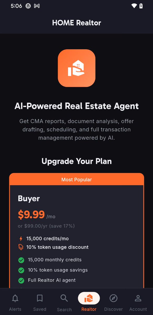 Home3Suite's tweet photo. Home3 App Update - The AI Realtor Is Coming

The Home3 app is getting a massive upgrade. What started as a property search tool with basic AI chat is evolving into a full AI-powered real estate platform, and $HTS holders will get early access to the most powerful features.

We're in the final stages of internal testing and targeting release soon. Here’s what’s coming.

🤖 AI That Actually Helps You Buy a Home

Home3 will feature two AI modes:

🔸 Scout AI will be available to everyone. It helps you search for properties, explore neighborhoods, calculate mortgage payments, and get quick market insights, all through natural conversation. Ask it anything about a property and it pulls real data, not generic answers.

🔸 The AI Realtor is where things get serious. This is a multi-agent system with four specialized AI agents, each trained for a different part of the home buying process. One handles property deep-dives and comparative market analysis. Another drafts offers and manages documents. A third tracks your transaction from offer to closing. They hand off to each other automatically based on what you need.

The Realtor will be able to:

🔸 Generate full CMA reports with comparable sales data
🔸 Draft and refine purchase offers
🔸 Analyze disclosures, inspections, and contracts
🔸 Track transaction milestones from offer to close
🔸 Handles complex correspondence with realtors/agents to schedule and book tours/appointments around your availability
🔸 Contact listing agents on your behalf (with your approval)
🔸 Pull demographics, crime stats, and rent estimates for any neighborhood
🔸 Every conversation streams in real-time, and the AI remembers your full conversation history - pick up right where you left off.

High Effort AI, available exclusively on the Agent tier, will use our most powerful model for complex analysis. Think multi-property comparisons, detailed investment scenarios, and nuanced contract review. You'll be able to toggle it on per-conversation when you need the extra depth.

All AI features include Fair Housing Act compliance and legal boundary guardrails built into every response.

🌟 Three Tiers, Built Around How You Use the App

🔸 Scout (Free) - 1,000 credits per month, property search, basic AI chat, and market analysis. No account needed to start, just verify your email to unlock monthly credits.

🔸 Buyer ($9.99/mo) - 15,000 monthly credits, 10% AI cost discount, and full access to the AI Realtor with all specialized agents and tools. Up to 3 active transactions.

🔸 Agent ($29.99/mo) - 40,000 monthly credits, 25% AI cost discount, everything in Buyer plus High Effort AI, up to 10 active transactions, and priority processing.

Credits power every AI interaction. Basic tasks like a quick property question cost just a few credits. Deep analysis like a full CMA report costs more. You'll always see exactly what each call costs.

Credit top-up packs will give bonus credits on larger purchases, up to 25% extra on our biggest pack. Subscriptions separately reduce your per-call AI cost by 10-25%, so subscribers get more out of every credit.

🪙 HTS Token-Gating - Hold to Unlock

$HTS holders will be able to unlock subscription tiers just by holding tokens in their wallet:

🔸 Hold $500+ in $HTS - unlocks Buyer tier access
🔸 Hold $2,000+ in $HTS - unlocks Agent tier access

Connect your wallet in the app, and Home3 verifies your balance automatically. No staking and no lockup required.

Token-gated access gives you everything a paid subscriber gets: full Realtor agent access, AI cost discounts, and increased transaction limits. The only difference is that monthly credit grants come with paid subscriptions - token holders can top up with credit packs at any time.

👍 Built for Reliability

Home3's backend has been rebuilt from the ground up on Google Cloud Platform. The API auto-scales to handle demand, all sensitive credentials are managed server-side (your device never touches API keys), and the system is designed to degrade gracefully so if any external service goes down, the rest of the app keeps working.

🤝 Built for Trust

Every AI conversation in Home3 will run through Fair Housing Act compliance guardrails and legal boundary rules. Payments will be processed through Stripe with industry-standard security. And the entire codebase is built with clean, modular architecture so as we ship new features, the foundation stays solid.

🗓️ What's Next

We're moving into our final phases of internal testing and working toward a public release. Here's what's on the roadmap beyond launch:

🔸 Voice calling - speak directly with your AI Realtor, and authorize it to contact listing agents, lenders, and other parties on your behalf, all within applicable state and federal regulations
🔸 Investor tier - bulk analysis, portfolio dashboards, and unlimited AI for serious buyers
🔸 Enhanced crypto integration - deeper HTS utility across the platform
🔸 Continued refinement - ongoing improvements based on community feedback

We're building Home3 for the long run, and $HTS holders are at the center of it. Stay tuned for the release - we'll announce it here first.

In the meantime, let us know what you're most excited about.