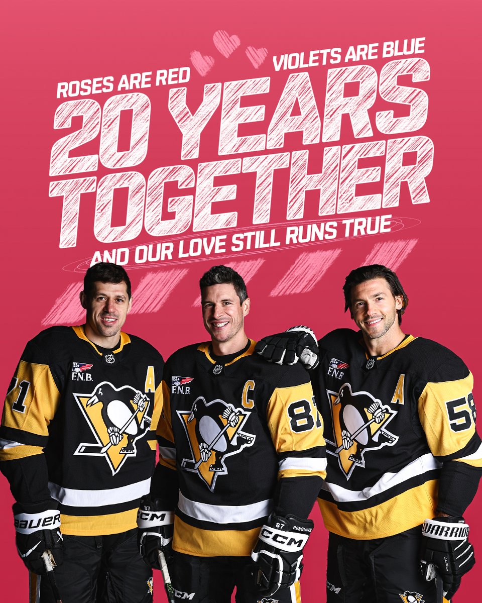 penguins's tweet image. Happy Valentine's Day, Pens fans 🖤💛