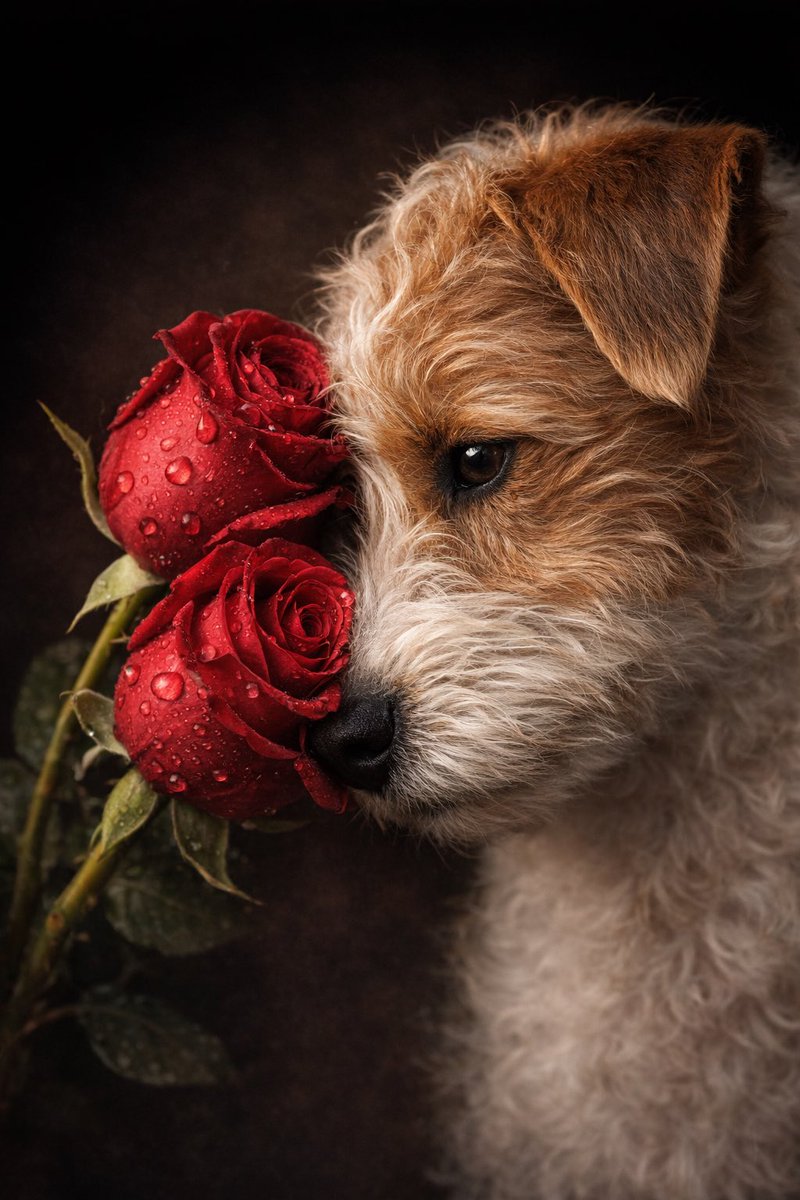 LePercyfication's tweet photo. also Leute, hört mal zu:

ich hab da was für euch… 🌹

Heute schenk ich euch Rosen. Und mein ganzes Hundeherz gleich mit. ❤️🐾

Alles Liebe, euer Percy 🐾❤️
#LePercyfication #Valentinstag #FineArtDog #Hundeliebe #Rosenliebe #Herzenshund https://t.co/4s8LAZi3Kv