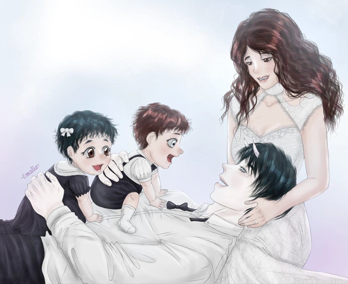 Come and meet Mara and Lucious' twins 🥰❤️.

Celebrating TCOYH'S 4th anniversary 🎉💖. 

Check out "Valentines and Anniversary Bonus Chapter - The Wedding, on Tapas: tapas.io/episode/3804610

Commission illustration by <a href="/Emalie_Idyll/">Emalie</a>  💖

#novel_anniversary  #ValentinesDay