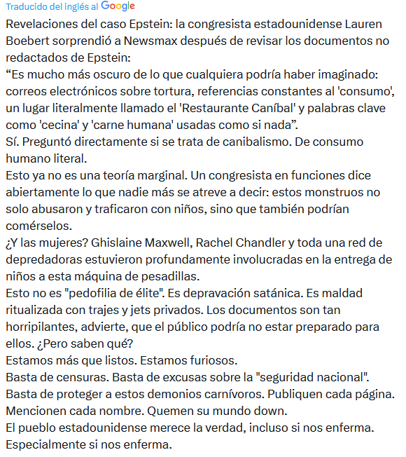 No hay horror mayor que esto. Nada supera esta infamia. Es el mal absoluto.
SI occidente permite esto sin triturar edificios públicos y ejecutar en las calles a decenas de estos desechos humanos, no tendremos perdón ni derecho a salvación.
Somos lo que queda de una civilización