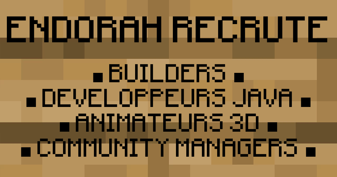 EndorahCreation's tweet photo. 🛠️ Endorah recrute des builders•euses !

Tu es créatif•ve, motivé•e et tu maîtrises la construction sur Minecraft ?
Rejoins notre équipe et participe à des projets uniques !

Et si vous n'êtes pas builder•euse ? Aucun souci : nous recrutons aussi d’autres profils pour participer à l’aventure !

📩 Plus d'infos : https://t.co/5cqLsbLc8s

#Recrutement #Builder #Minecraft #Endorah