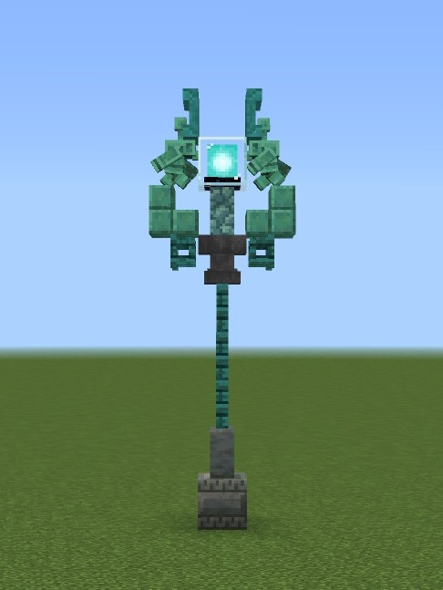 ファンタジーな街灯③の色違い！

青色系は綺麗に見えますね✨
#マイクラ建築 
#Minecraftbuilds