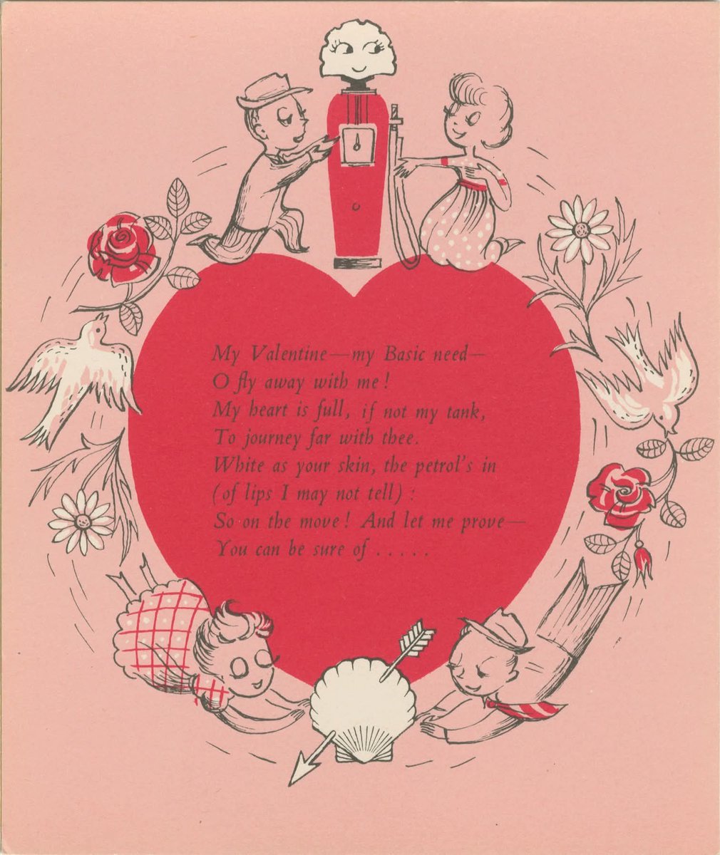 natlmotormuseum's tweet image. Happy Valentines! From the 1930's to the 1970's Shell sent anonymous Valentine cards to their female drivers. This example is from 1949.

#ValentinesDay #StValentinesDay #motoring