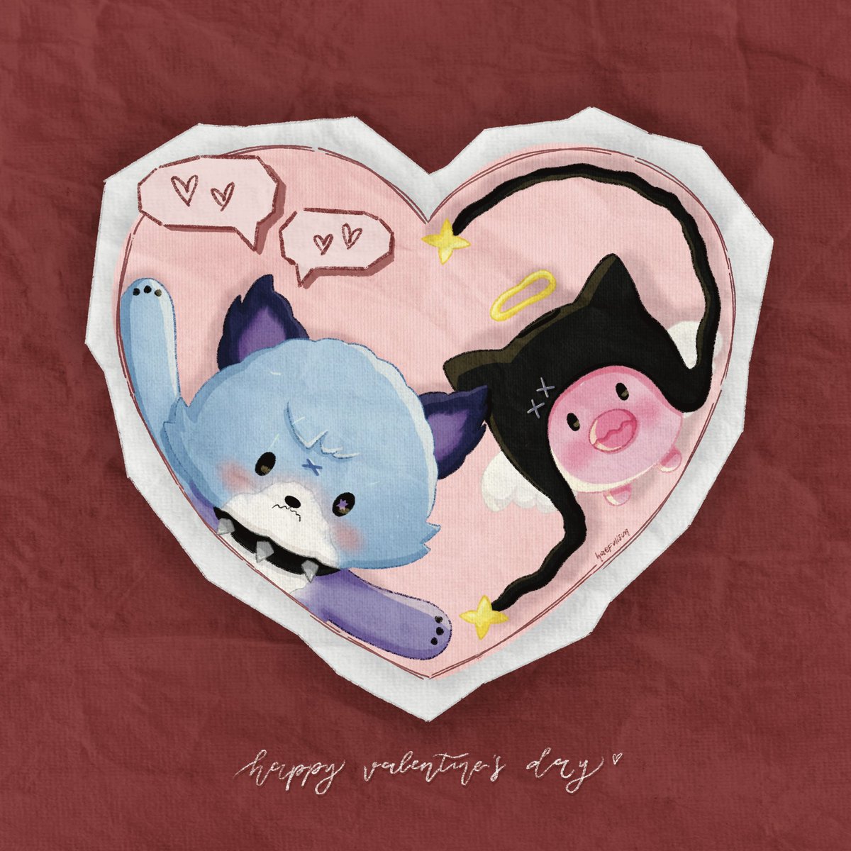 happy valentine’s day from jjuf &amp; jiduck💘

#xdinaryheroes #xdinarymonsters #xdinaryheroesfanart