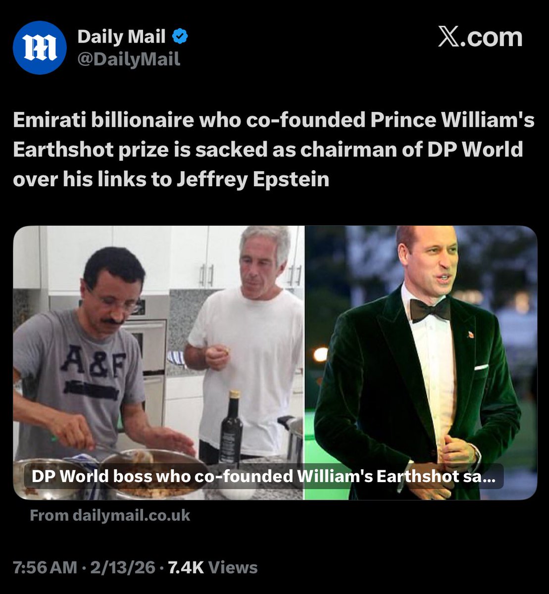 <a href="/BBCNews/">BBC News (UK)</a> Don't forget to mention the epstein torture video Sultan is the cofounder of Prince William's charity Earthshot Prize, and that william got £1Million from this epstein torture video Sultan, plus another £50K from Epstein too!