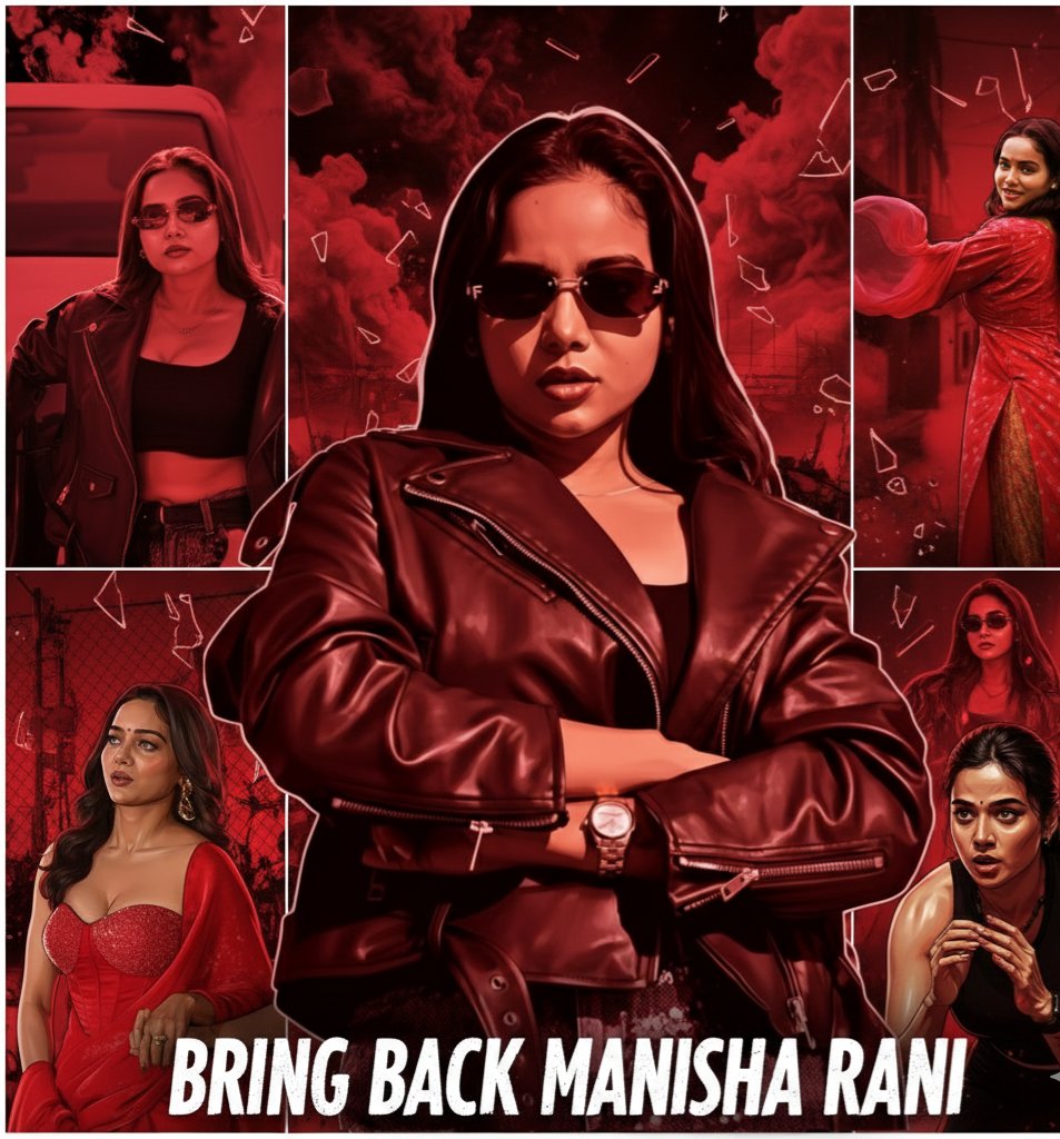 Guys participate in this trend for her 

Tagline reveal 

BRING BACK MANISHA RANI