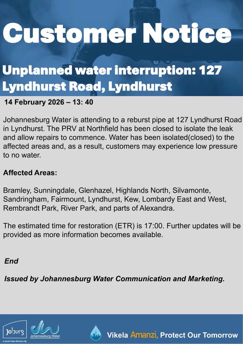 Johannesburg Water tweet media