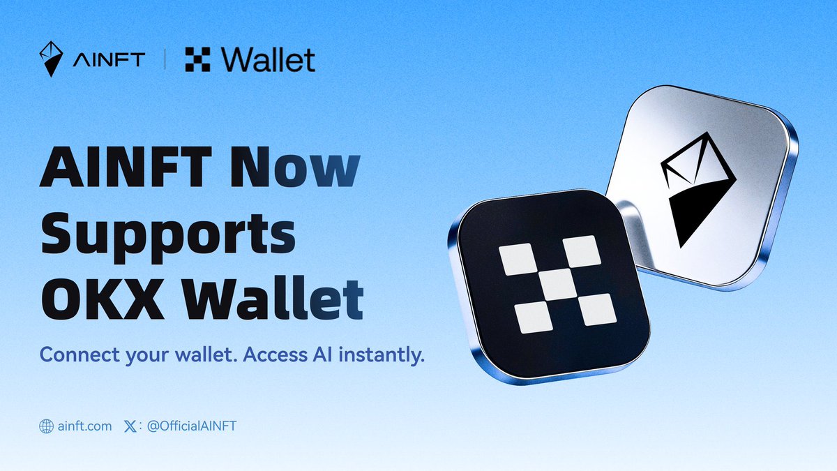 AINFT expands wallet access!

Now connect instantly with:
✅ TokenPocket Wallet
✅ OKX Wallet
✅ Binance Wallet

Join events, earn credits on connection, and compete for the AI Rush Challenge super prize pool.

<a href="/justinsuntron/">H.E. Justin Sun 👨‍🚀 🌞</a> <a href="/OfficialAINFT/">AINFT</a> #TRONEcoStar