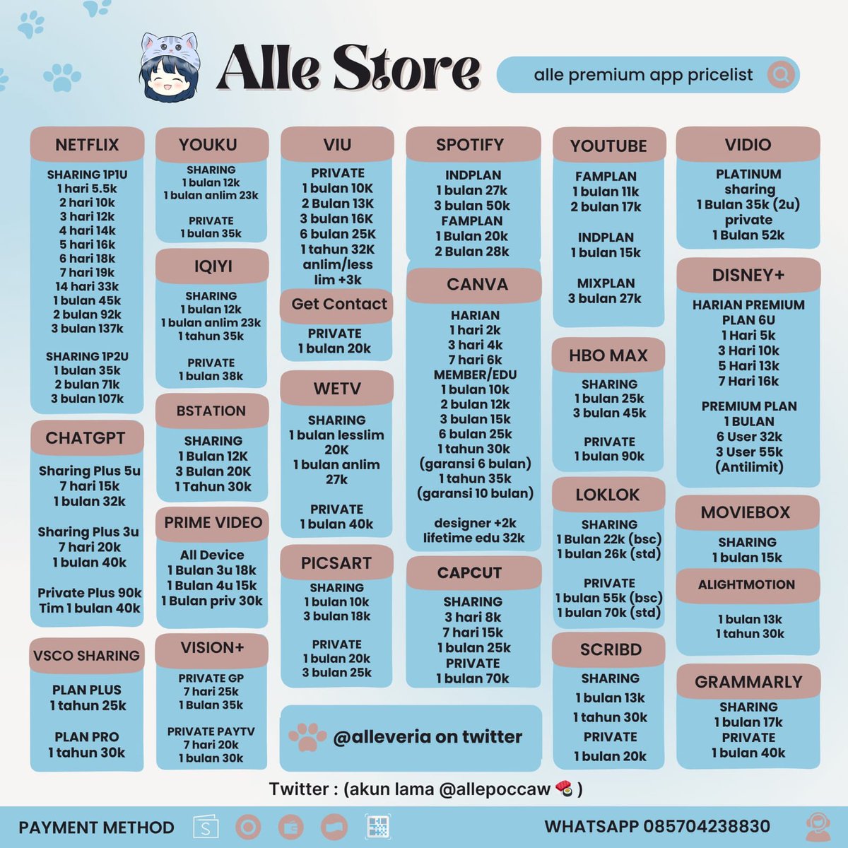 nojenoz's tweet photo. HAI AKU JUAL BELI CARI SELLER LANGGANAN NEED MAU APLIKASI PREMIUM MURAH WTB WTS

wa : https://t.co/6U9nQIzGHk

ADA NETFLIX HARIAN BULANAN YOUTUBE VIU CANVA LOKLOK DISNEY PICSART IQIYI WETV YOUKU VIDIO PRIME VIDEO SCRIBD CAPCUT SHARING PRIVATE jajan malem #zonauang valentine https://t.co/M4YwWq7c9O