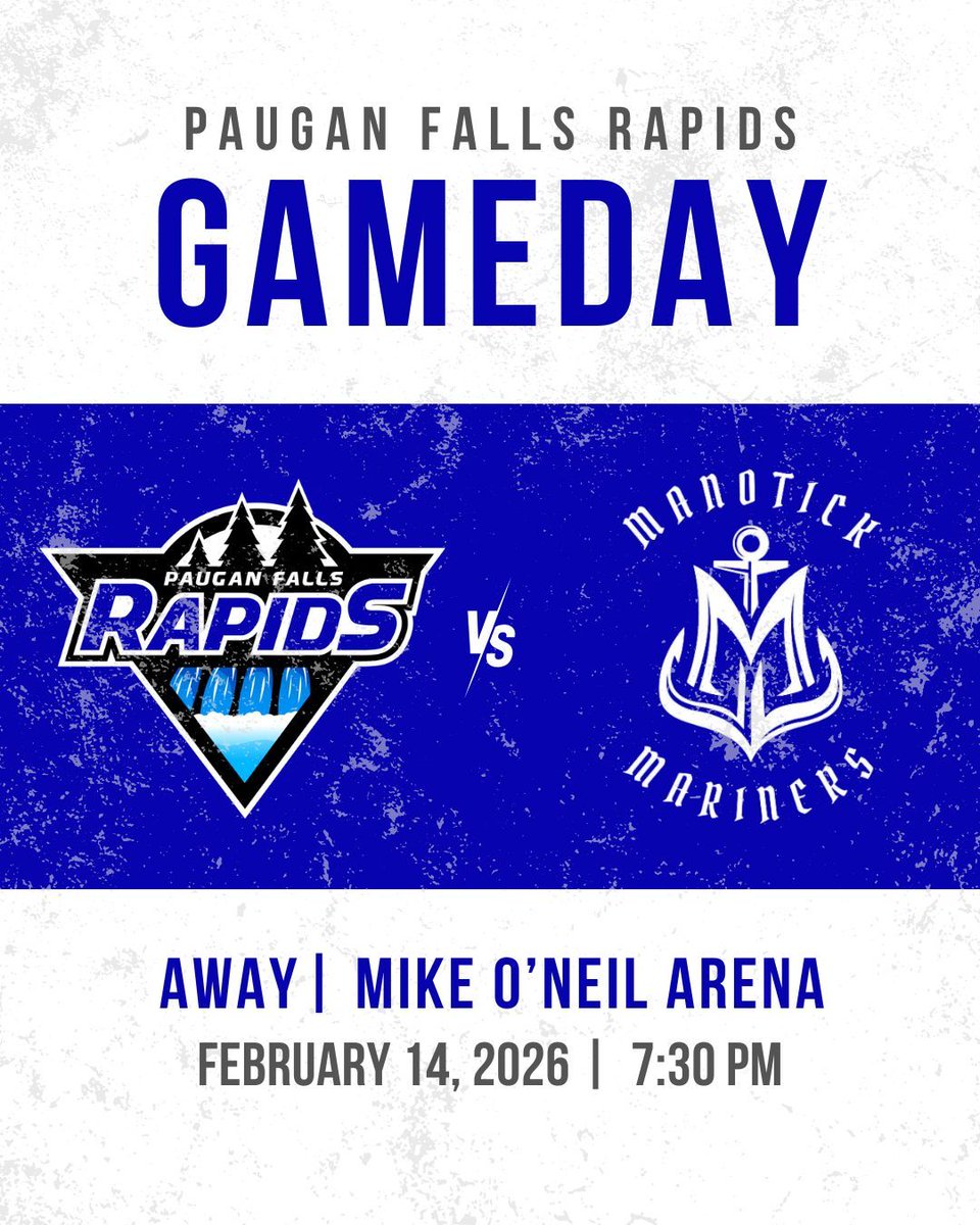 pfrapids's tweet photo. 🔵⚪️⚫️ GAMEDAY ⚫️⚪️🔵

The Rapids kick off a playoff series against the Manotick Mariners tonight at 7:30pm at the Mike O'Neil Arena in Manotick. And don't forget, game 2 is tomorrow afternoon at 3:00pm at the Gatineau Valley Arena. Go Rapids Go! 🌊 https://t.co/NDFCuD2oVI