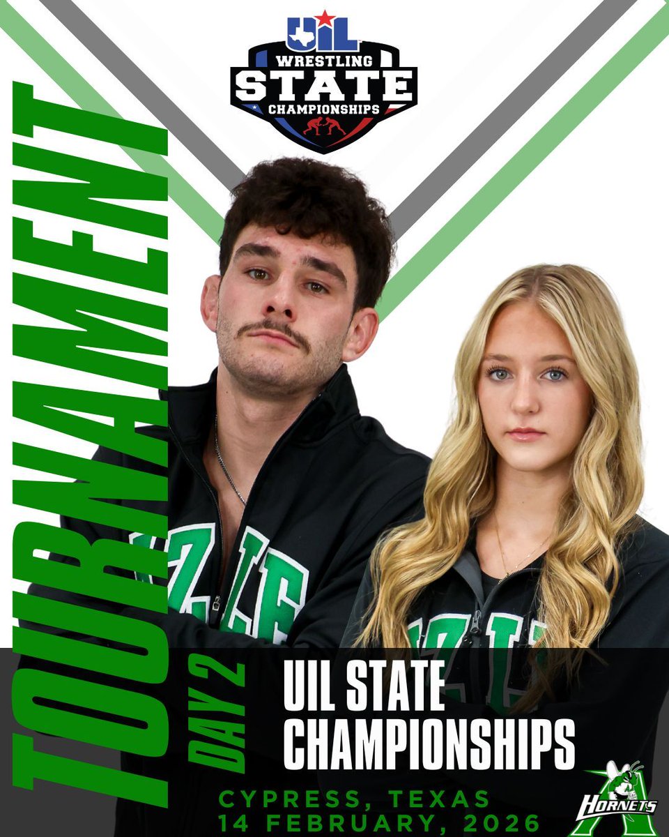 WrestlingAzle's tweet photo. ⭐️ UIL STATE CHAMPIONSHIPS ⭐️
DAY 2
⏰: 8:30 a.m.
🏟️: Berry Center (CFISD Athletics)
📍: Cypress, TX
📺: FloWrestling (live)
🤼♂️: https://t.co/xVvQfTRz7n
🤼♀️: https://t.co/xVvQfTRz7n
#EarnedNotGiven l #HornetStyle https://t.co/aGLB5hNFyW