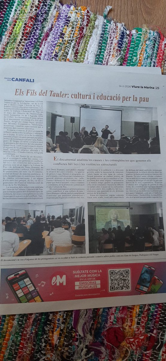 Front a la xenofòbia, racisme i masclisme, seguim en els tallers de cultura i educació per la pau.
Ja portem més d 60 tallers al País Valencià.
Un projecte junt al <a href="/fonsvalencia/">Fons Valencià per la Solidaritat</a>