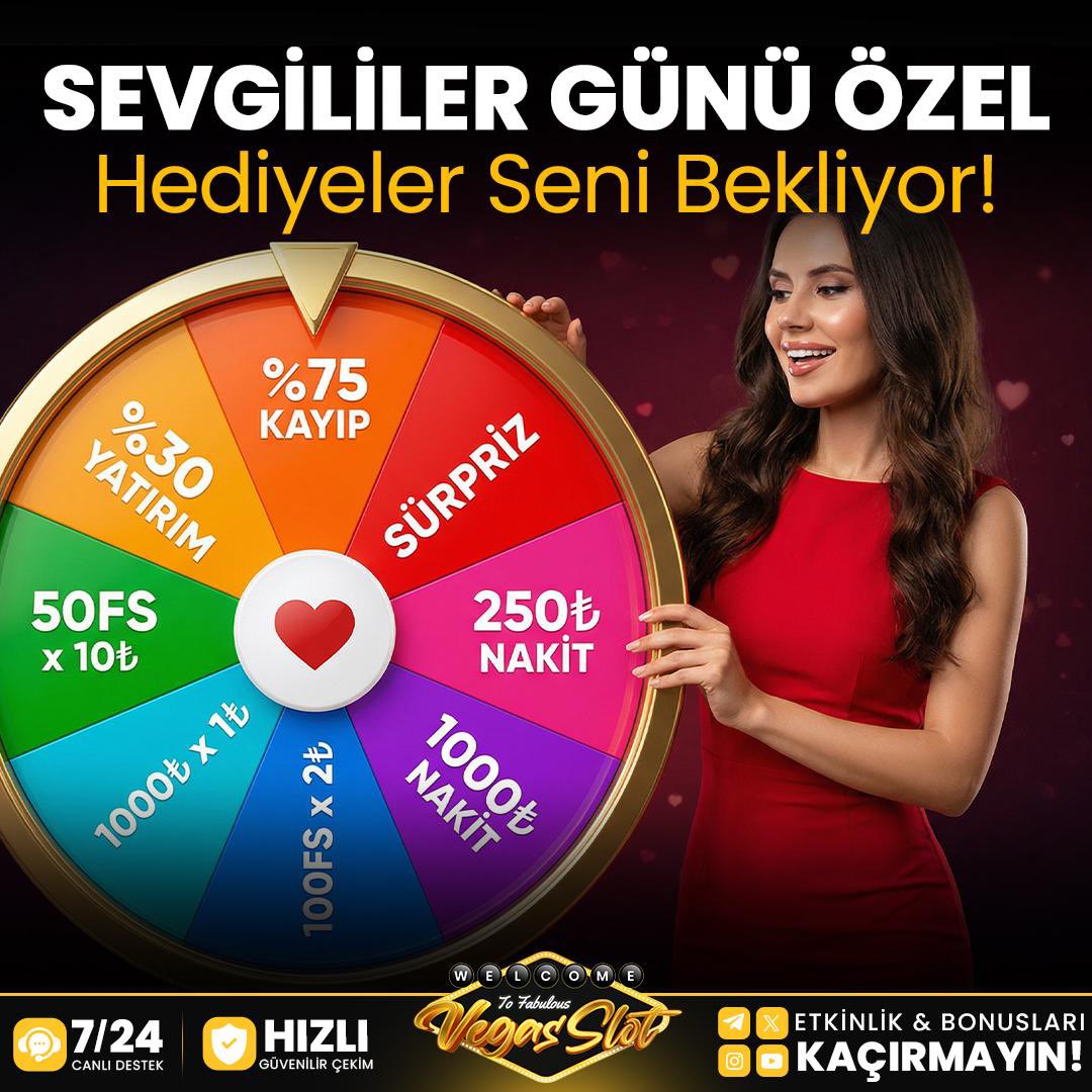 VEGASSLOT'TAN AŞK ÇARKI! 

🎁 Sevgililer Günü’ne özel sürpriz hediyeler çarkta seni bekliyor!

✨ Şansını denemek için hemen tıkla:

👉 t2m.io/sevgililergunu…

👑 Linke tıkla ve çarkı çevir.