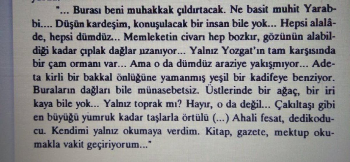 dusunbildergisi's tweet photo. Sabahattin Ali'nin öğretmenlik yaptığı Yozgat hakkında yazdıkları. Yıl 1927. https://t.co/P3n6f231EV