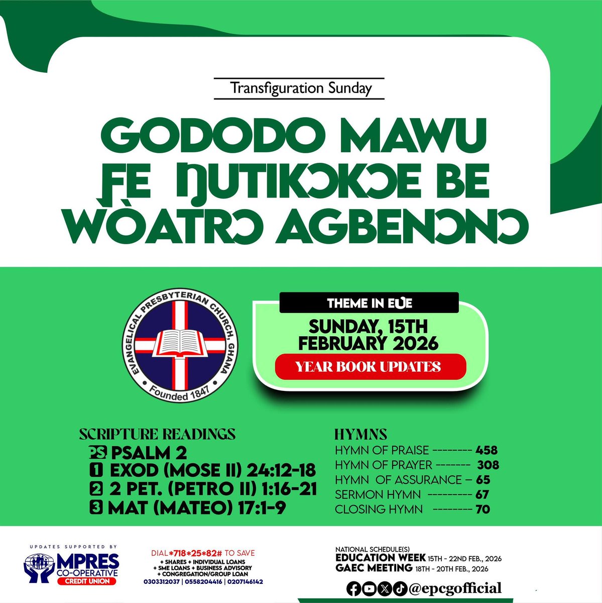 Evangelical Presbyterian Church, Ghana tweet media