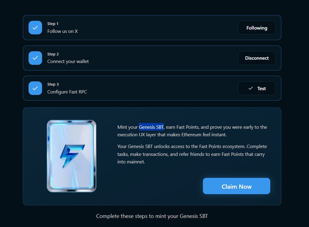 Si eres holder de $HYPE o tienes un Hypurr NFT, reclama el badge de <a href="/Fast_Protocol/">Fast Protocol</a> y empieza a ganar Fast Points para posicionarte de cara a futuros Airdrops ‼️

Simplemente tienes que mintear tu Genesis SBT y para ello debes completar 3 tareas:

· Seguirlos
· Conectar tu wallet