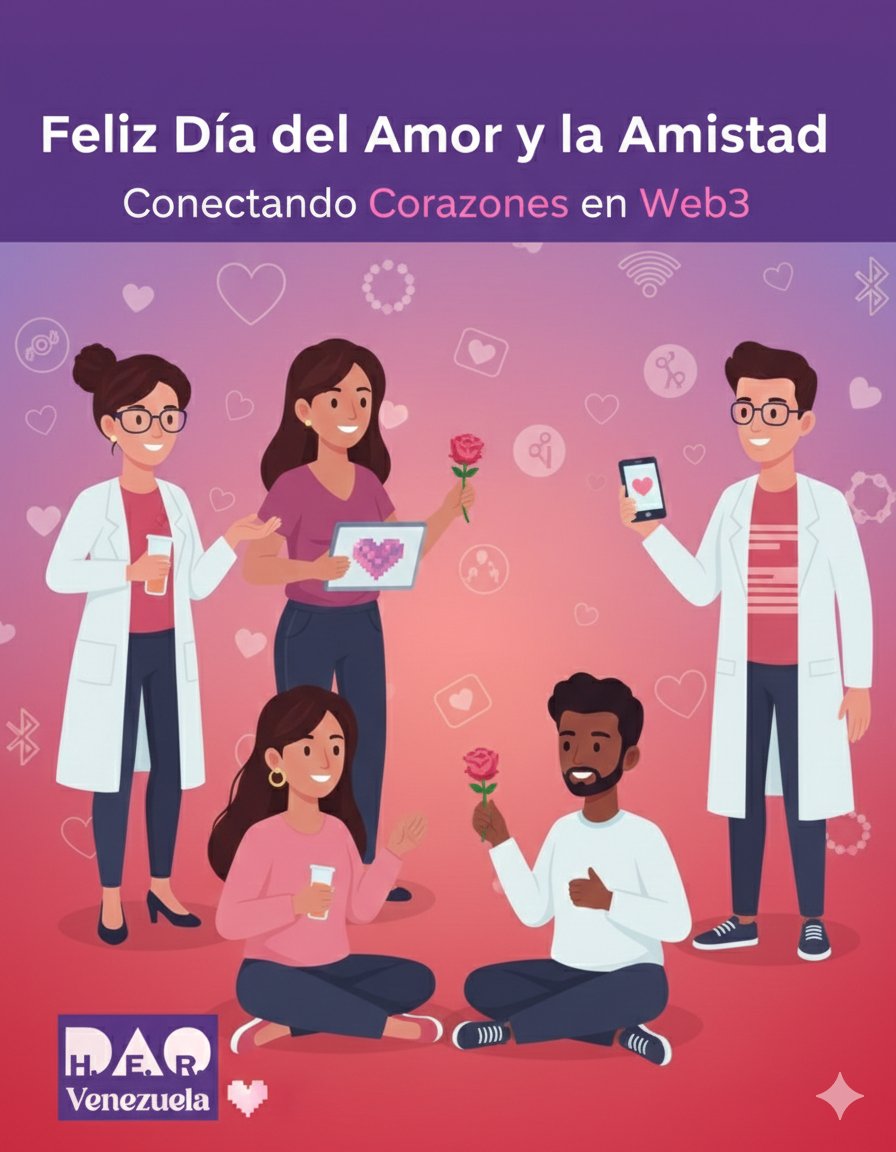 ¡Feliz Día del Amor y la Amistad! 💞 

En H.E.R. DAO Venezuela 🇻🇪, el amor por la tecnología y la amistad en #Web3 son la mejor conexión. 

¡Sigamos construyendo el futuro juntos, un bloque a la vez!