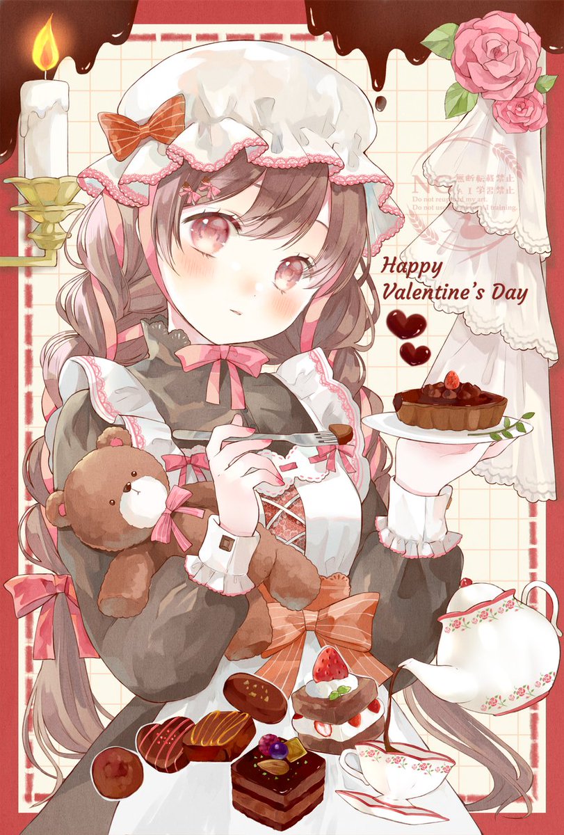 1年前のバレンタイン絵でした🎀🧸🩷 #ValentinesDay
