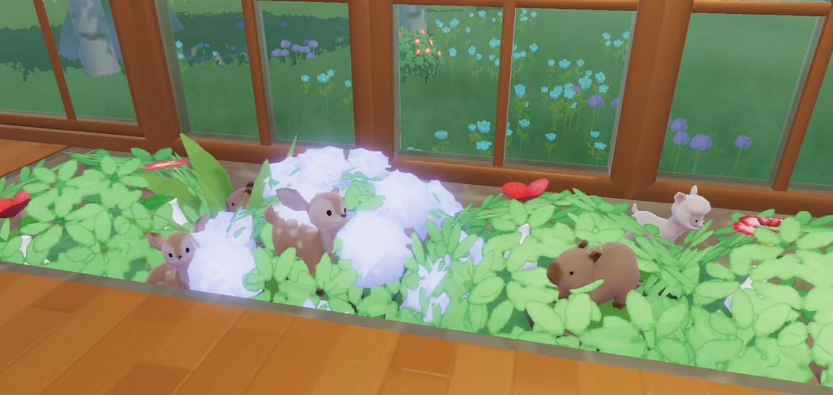 ไม่รู้จะเอาตุ๊กตุ่นสัตว์ไปทำไรจะวางเฉยๆก็ธรรมดา เลยออกมาเป็นงี้ #heartopia